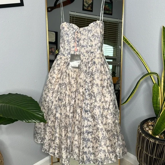 House of CB 'Bennett' English Porcelain Print Strapless Sundress NWOT - Picture 5 of 9
